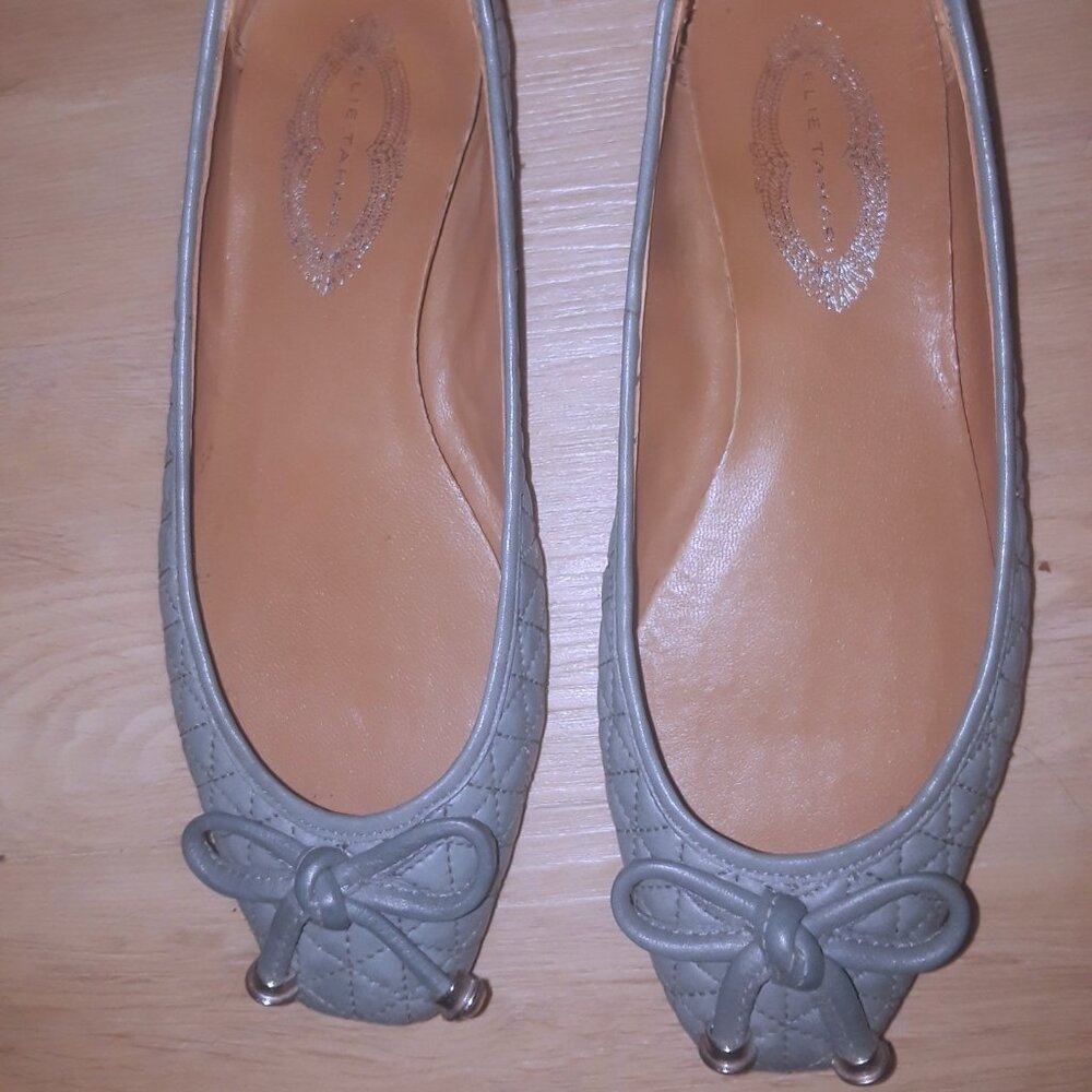Elie Tahari quilted bow ballet ballerina flats sz 7  MUST SEE